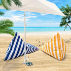 Waterproof Outdoor Bean Bag Lounge Chair in Bold Nautical Stripes Main Product Image