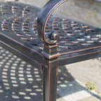 Waterproof Outdoor Bench in Copper or White with Baroque Back Detail