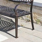 Waterproof Outdoor Bench in Copper or White with Baroque Back Detail