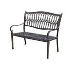 Waterproof Outdoor Bench in Copper or White with Baroque Back Detail