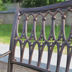 Waterproof Outdoor Bench in Copper or White with Baroque Back Detail