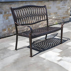 Waterproof Outdoor Bench in Copper or White with Baroque Back Detail