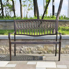 Waterproof Outdoor Bench in Copper or White with Baroque Back Detail