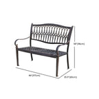 Waterproof Outdoor Bench in Copper or White with Baroque Back Detail Dimensions