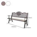 Waterproof Outdoor Bench in Copper or White with Baroque Back Detail Dimensions