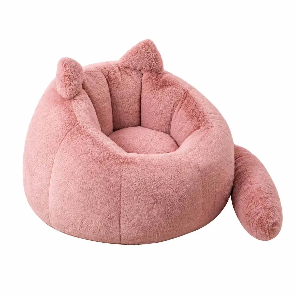 Whimsical Plush Bean Bag Lounge Chair Series With Elf-Ear Silhouette