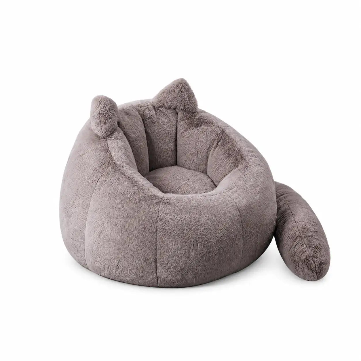 Whimsical Plush Bean Bag Lounge Chair Series With Elf-Ear Silhouette