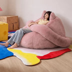 Whimsical Plush Bean Bag Lounge Chair Series With Elf-Ear Silhouette