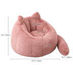 Whimsical Plush Bean Bag Lounge Chair Series With Elf-Ear Silhouette Dimensions