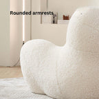 White boucle lounge chair with embrace-style design, perfect as a creative and lazy single sofa armchair