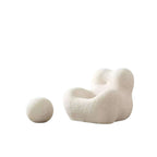 White boucle lounge chair with embrace-style design, perfect as a creative and lazy single sofa armchair