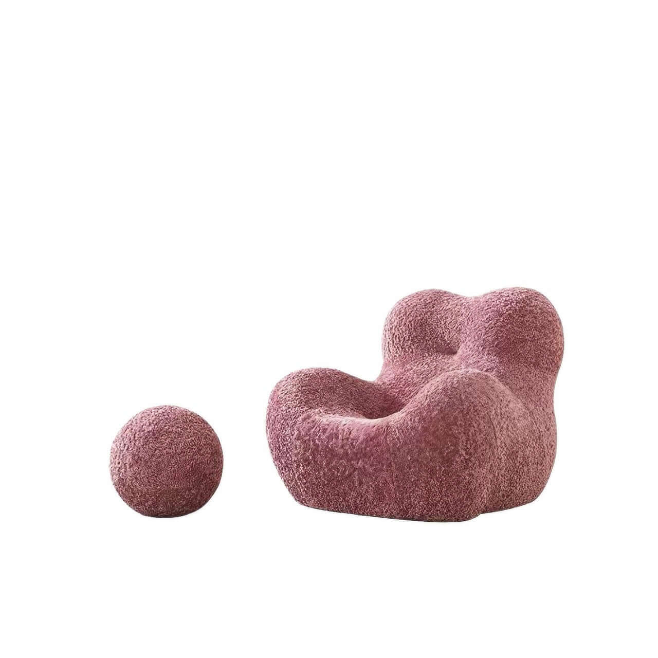 White boucle lounge chair with embrace-style design, perfect as a creative and lazy single sofa armchair