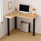 White Corner Computer Desk with Storage and Cable Management