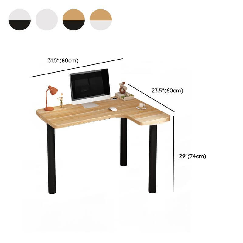 White Corner Computer Desk with Storage and Cable Management