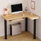 White Corner Computer Desk with Storage and Cable Management