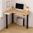 White Corner Computer Desk with Storage and Cable Management