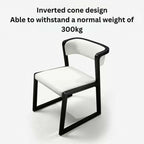 Modern white leather dining chair with durable seat and solid wood frame