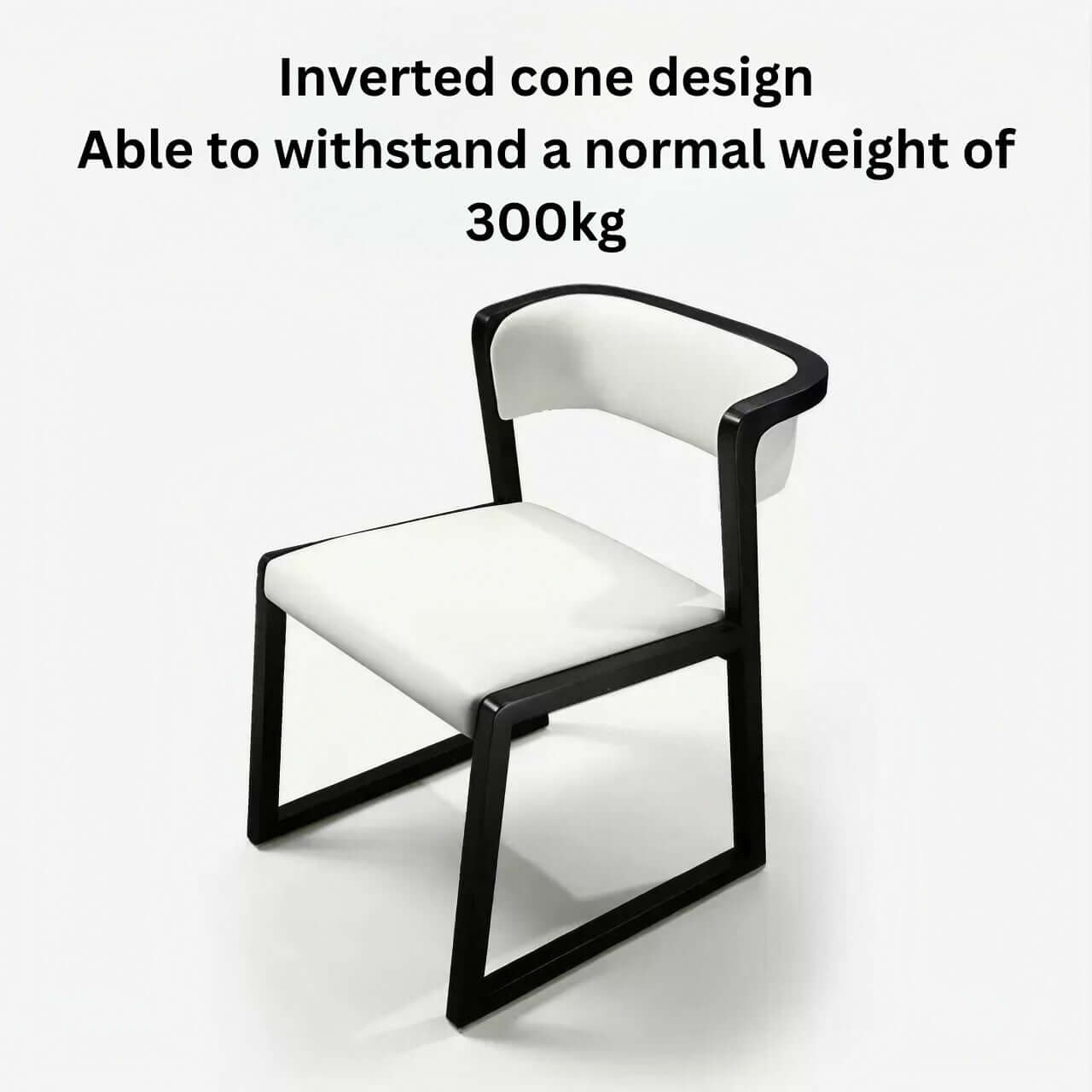 Modern white leather dining chair with durable seat and solid wood frame