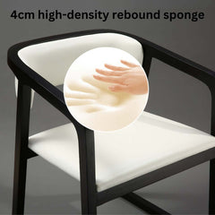 Durable white leather single chair for dining in a minimalist design