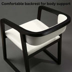 Modern white leather dining chair with durable seat and solid wood frame