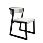Modern white leather dining chair with durable seat and solid wood frame