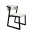 Modern white leather dining chair with durable seat and solid wood frame