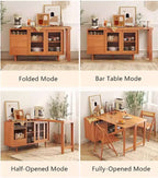 White Expandable Sideboard With Table And Cabinet