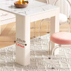 White Extendable Dining Table With Rock Slab Top