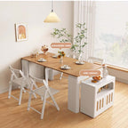 White Extendable Dining Table With Rock Slab Top