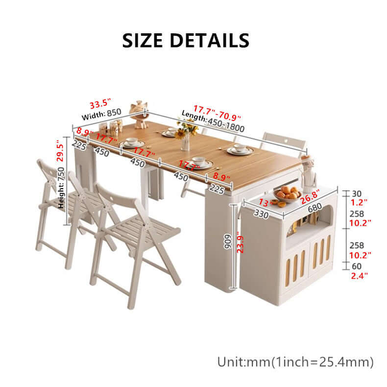 White Extendable Dining Table With Rock Slab Top