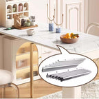 White Extendable Dining Table With Rock Slab Top