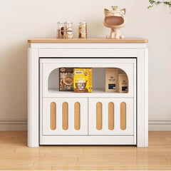 White Extendable Dining Table With Rock Slab Top