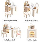 White Extendable Dining Table With Rock Slab Top Main Product Image