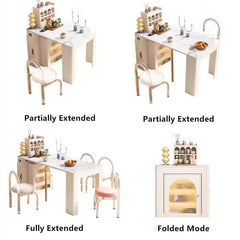 White Extendable Dining Table With Rock Slab Top Main Product Image