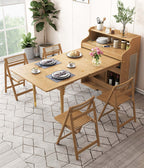 White Foldable Dining Table Set With 4 Chairs