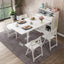 White Foldable Dining Table Set With 4 Chairs