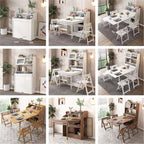 White Foldable Dining Table Set With 4 Chairs Main Product Image