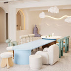 White Kids Chair and Table Set for Playroom - Modern Design