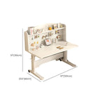 White Kids Writing Desk with Pegboard, Adjustable Height & Storage Options Dimensions