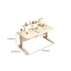 White Kids Writing Desk with Pegboard, Adjustable Height & Storage Options Dimensions