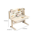 White Kids Writing Desk with Pegboard, Adjustable Height & Storage Options Dimensions