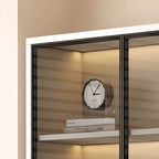 White L-Shaped Kids Writing Desk with Integrated Bookcase and LED Lighting