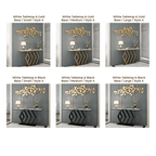 White Marble Console Table - Hexagon Design, Gold Pedestal