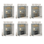 White Marble Console Table - Hexagon Design, Gold Pedestal