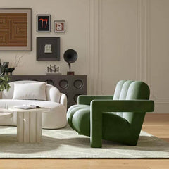 Elegant Velvet Lazy Sofa with Smooth Curves for Casual Living Spaces