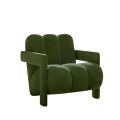 Soft Cushioned Velvet Lazy Chair with Sleek Curved Lines for Modern Interiors