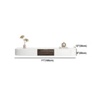 White Modern Wall-Mounted TV Stand with Drawers and Glass Doors Dimensions