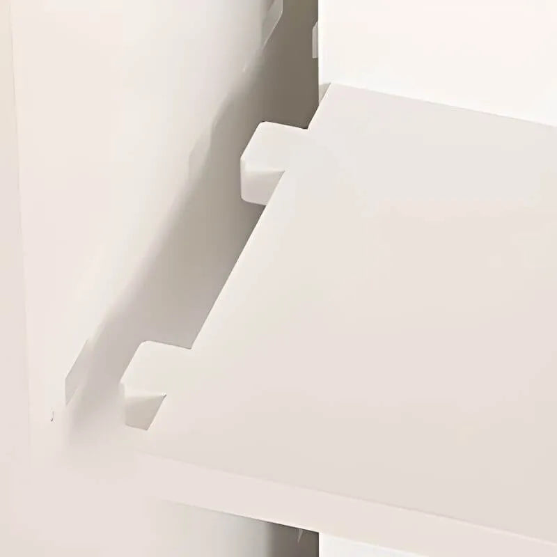 White Modern Wood Vertical Bookshelf with Adjustable Shelves
