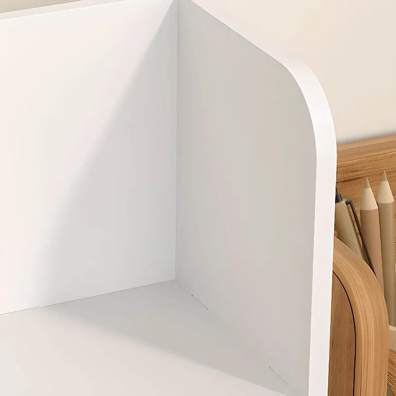 White Modern Wood Vertical Bookshelf with Adjustable Shelves