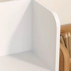 White Modern Wood Vertical Bookshelf with Adjustable Shelves